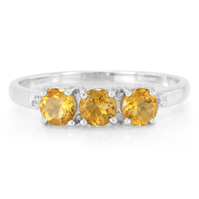 Zilveren ring met citrienstenen