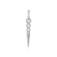 Zilveren hanger met een witte kwarts
