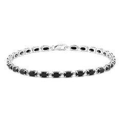 Zilveren armband met zwarte spinelstenen