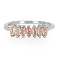 Zilveren ring met Padparadscha saffieren