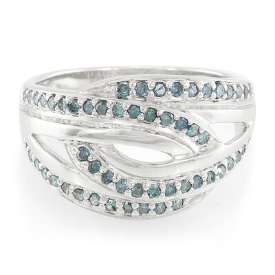 Zilveren ring met Fancy diamanten