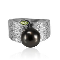 Zilveren ring met een Tahiti parel (TPC)