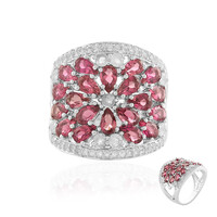 Zilveren ring met roze toermalijnen