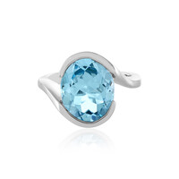 Zilveren ring met een hemel-blauwe topaas