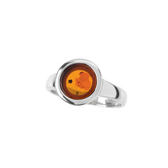 Zilveren ring met een Baltische barnsteen