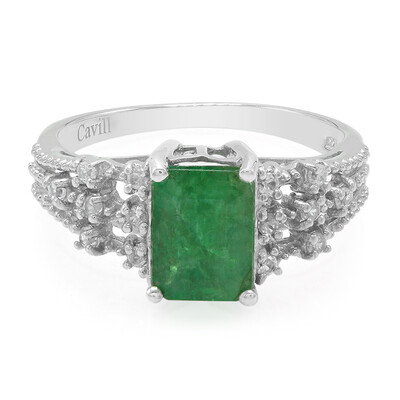 Zilveren ring met een Bahia-smaragd