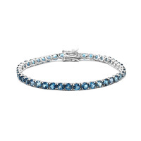 Zilveren armband met Londen-blauwe topaasstenen