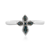 Zilveren ring met I2 Blauwe Diamanten