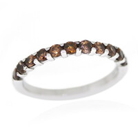 Zilveren ring met Bruine Zirkonen
