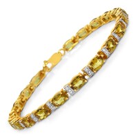 Zilveren armband met gele berillstenen