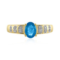 Zilveren ring met een neon blauwe apatiet