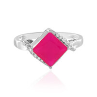 Zilveren ring met een framboos chalcedoon