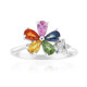 Zilveren ring met een groene saffier
