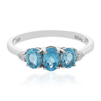 Zilveren ring met een Zwitsers-blauwe topaas