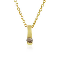 Zilveren halsketting met een I4 Champagne Diamant