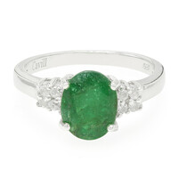 Zilveren ring met een Bahia-smaragd