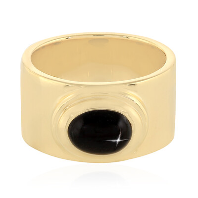 Zilveren ring met een Indische Ster Diopsied