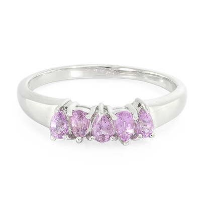 Zilveren ring met Onverhitte Purper Saffieren