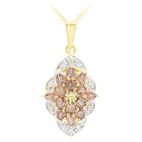 Gouden halsketting met Onverhitte Padparadscha Saffieren (AMAYANI)