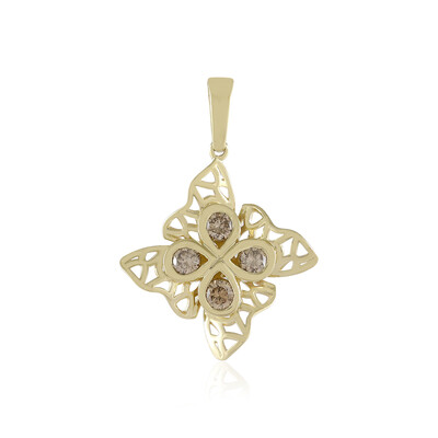 Gouden hanger met I2 Champagne Diamanten (Ornaments by de Melo)