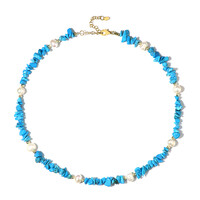 Zilveren halsketting met Blauwe Howlieten (Riya)