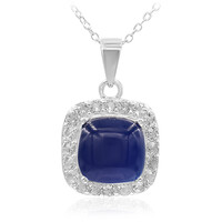 Zilveren halsketting met een Blauwe chalcedoon