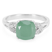 Zilveren ring met een groene chalcedoon