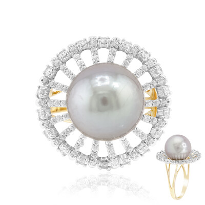 Gouden ring met een Tahiti parel (TPC)