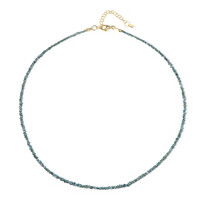 Zilveren halsketting met blauwe diamanten