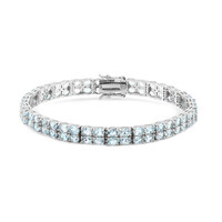 Zilveren armband met hemel-blauwe topaasstenen
