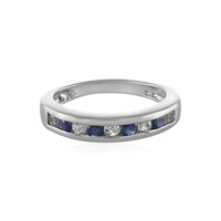 Zilveren ring met blauwe saffieren
