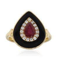 Gouden ring met een zwarte onyx (CIRARI)