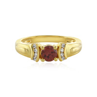 Zilveren ring met een rode zirkoon