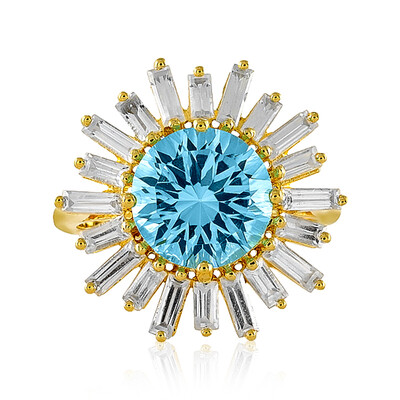 Zilveren ring met een hemel-blauwe topaas