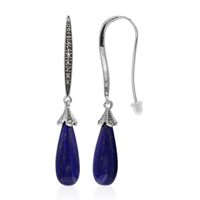Zilveren oorbellen met lapis lazulistenen (Annette classic)