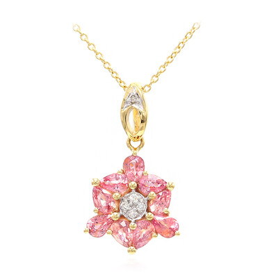 Gouden halsketting met Onverhitte Padparadscha Saffieren (AMAYANI)