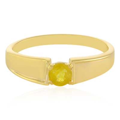 Zilveren ring met een Gele Madagaskar Saffier