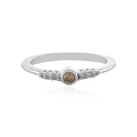 Zilveren ring met een Champagne Diamant PK1