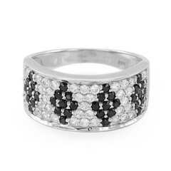 Zilveren ring met zwarte spinelstenen