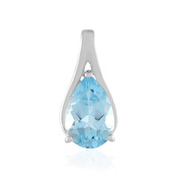 Zilveren hanger met een hemel-blauwe topaas