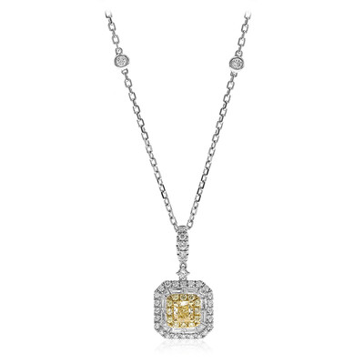 Gouden halsketting met een gele SI2 diamant (CIRARI)