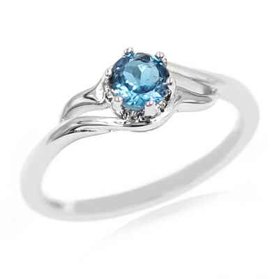 Zilveren ring met een Londen-blauwe topaas