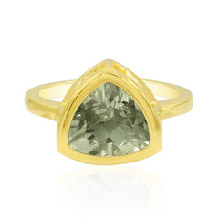 Zilveren ring met een groene amethist