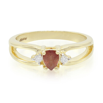 Gouden ring met een Onverhitte Padparadscha Saffier