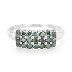 Zilveren ring met Fancy diamanten