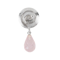 Zilveren hanger met een rozen kwarts