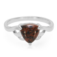 Zilveren ring met een mahonie obsidiaan