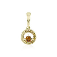 Gouden hanger met een PK rode diamant