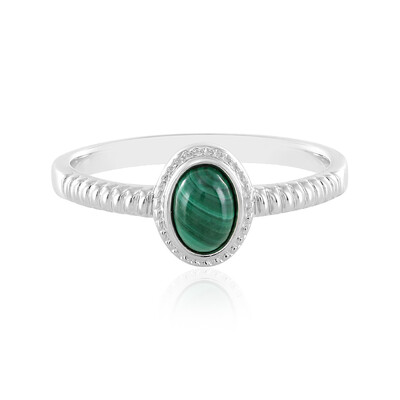 Zilveren ring met een Malachiet