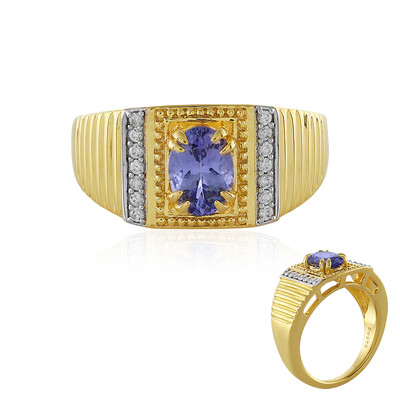 Zilveren ring met een tanzaniet